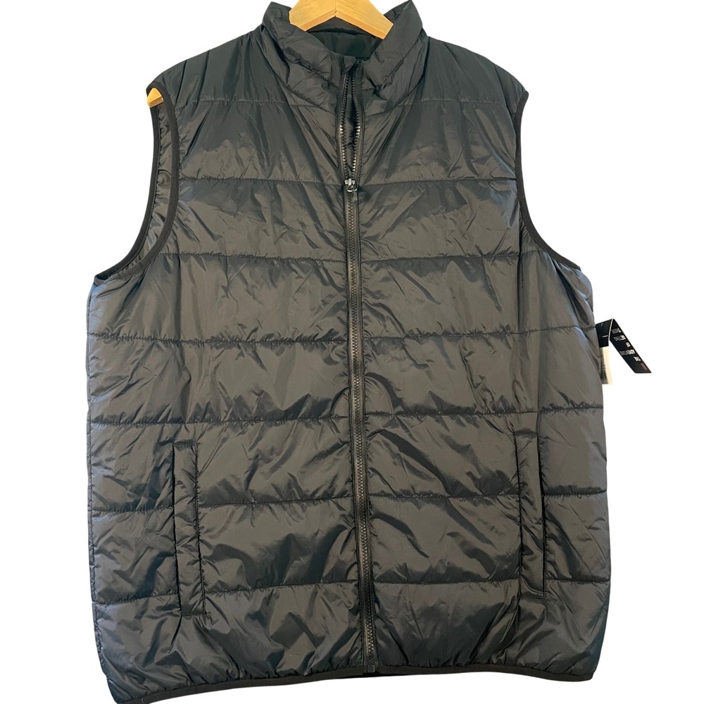 Swiss Tech Mens Peak Blast Puffer Vest Size Large Black Water Repellent Warm